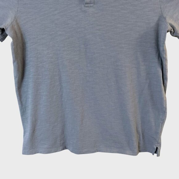 Vince Short-Sleeve Cotton Slub Polo Shirt Blue Men's Size Large 100% Cotton - Picture 6 of 10